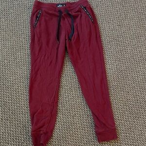 Hollister Burgundy Jogger Pants with Black Drawstrings
